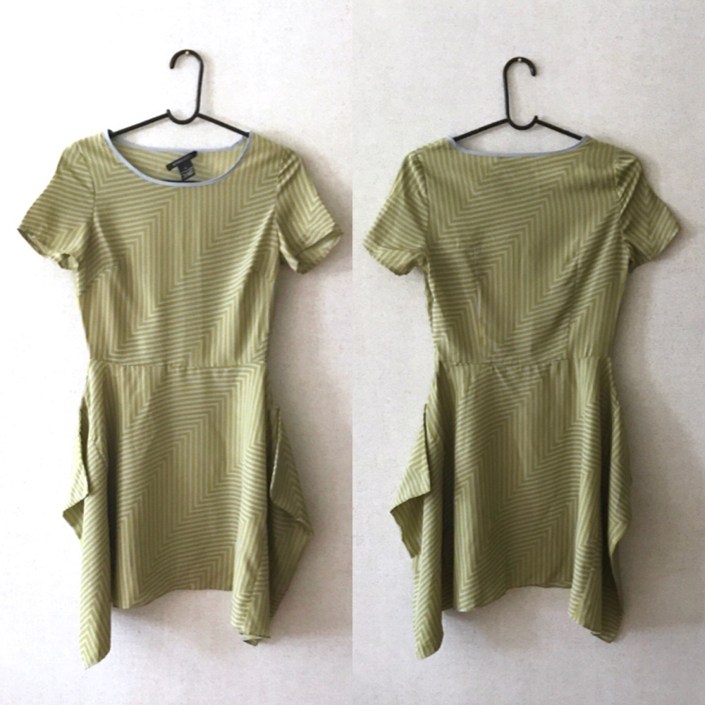 BCBGMaxAzria Asymmetrical Striped Box Skirt Dress